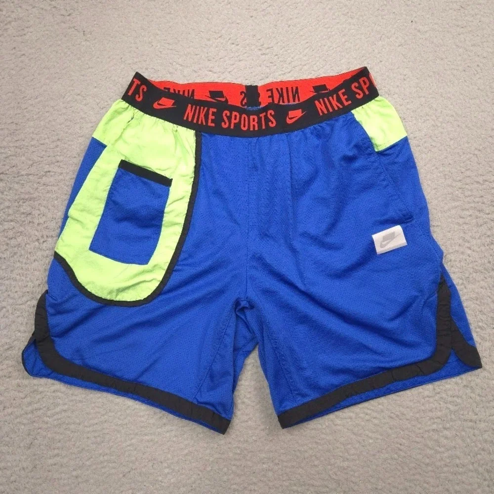 Nike Sportswear NSP Colorblock Mesh Shorts Mens S Blue Green BV3249-480